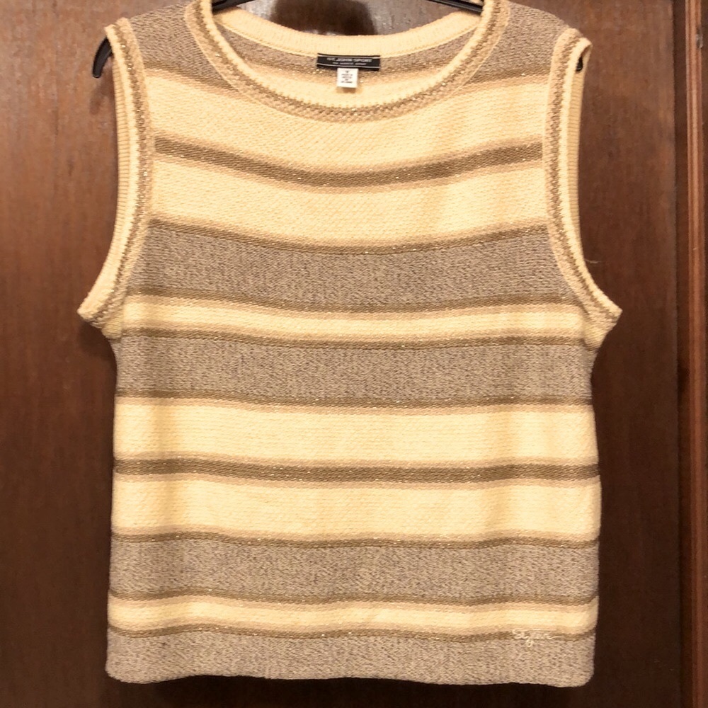 St John Sport Knit / Yellow/Taupe Stripe